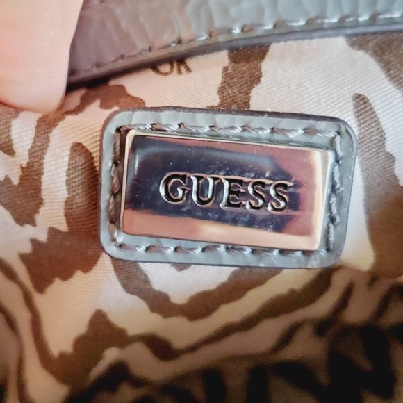 GUESS Grey Patent Wall Street Tote Bag - Picture 10 of 16